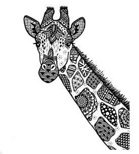 Happy Giraffe Rubber Stamp