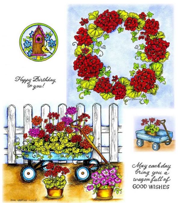 Geranium Wagon & Wreath