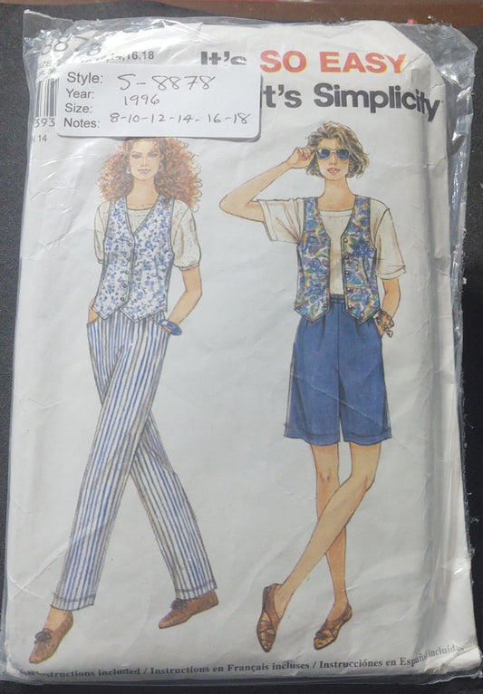 Simplicity Pattern 8878