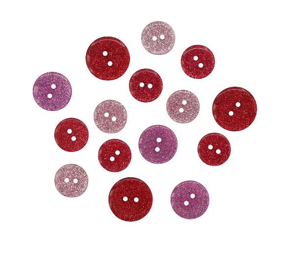 Valentine, Glitter Buttons